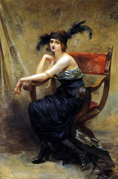 Woman Sitting in a Dagobert Armchair by Madeleine Lemaire